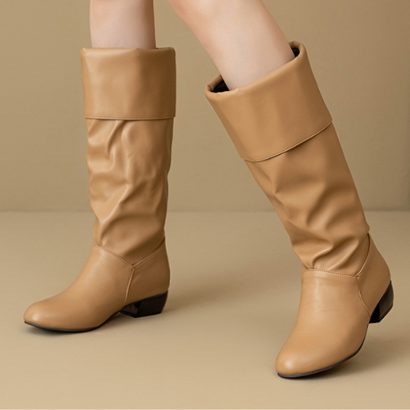 Slip on Knee High Boots Pleate - Sewing Fleece recension och pris