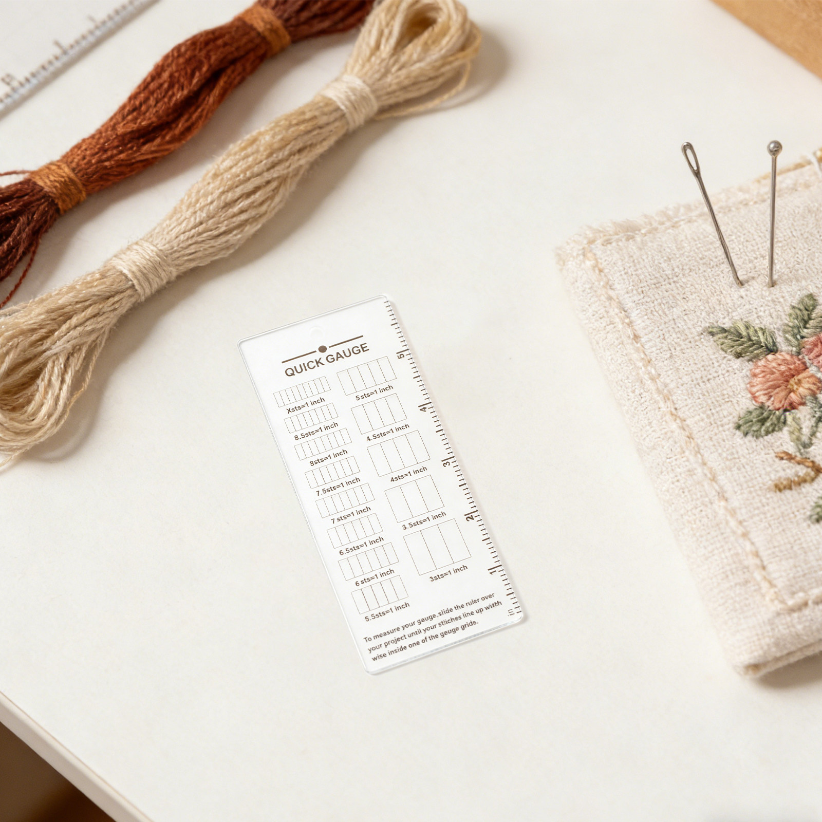 2Pcs Knitting Gauge Ruler Acry - Sewing Knit recension och pris