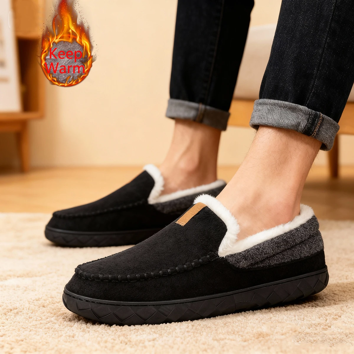 Men's Slippers Home Sewing Plu - Sewing Fleece recension och pris