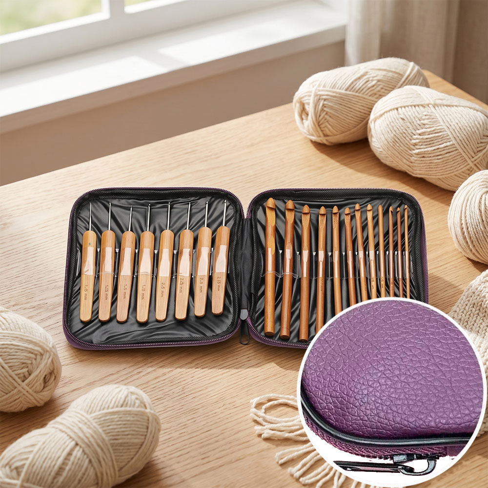 74pcs Bamboo Crochet Hooks Set - Sewing Knit recension och pris
