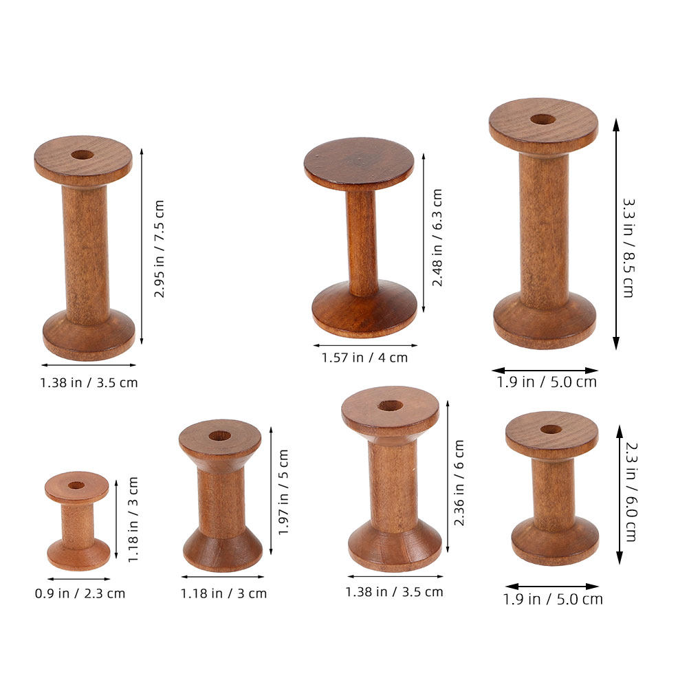 7Pcs Wooden Bobbins Set Space  - Sewing Knit recension och pris