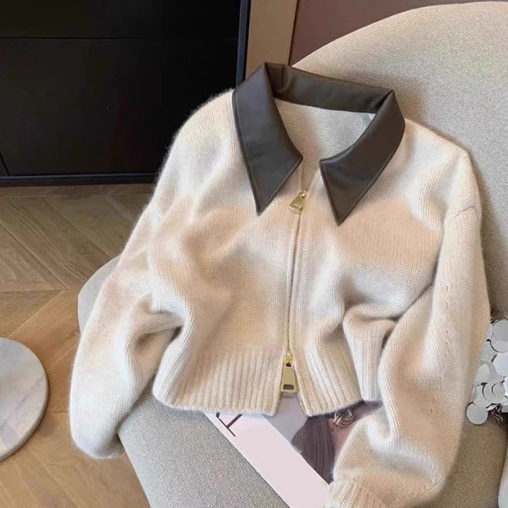 Leather Collar Zipper Front Sw - Sewing Front Zipper recension och pris